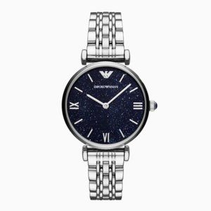 Women's Watch w/Stainless Steel Bracelet, Dark Blue Dial